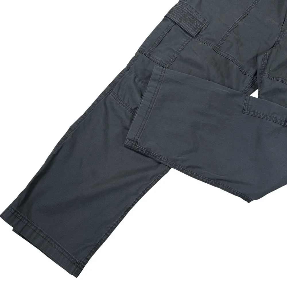 Abercrombie Kids Boys 17/18 Black Baggy Cargo Pants Stretch Utility Pockets